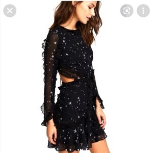 Fame and Partners Star Ruffled Open-Back Dress
